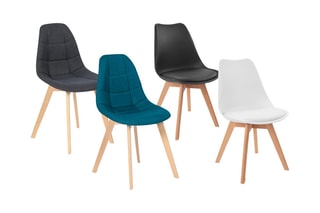 4 chaises Suedia et Gabriella - 48 x 80 x 60 cm et 50 x 88,5 x 46,5 cm