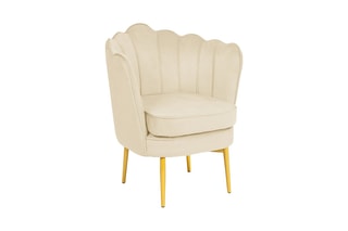 Fauteuil Arielle - Crème - Velours