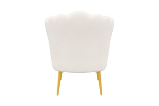 Fauteuil Arielle - Blanc et doré - Velours