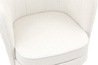Fauteuil Arielle - Blanc et doré - Velours