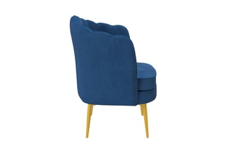 Fauteuil Arielle - Bleu et doré - Velours