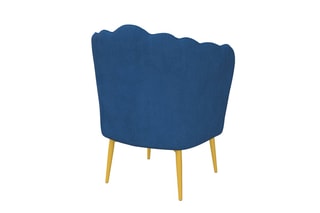 Fauteuil Arielle - Bleu et doré - Velours