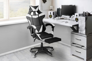 Fauteuil à roulettes - Noir et blanc