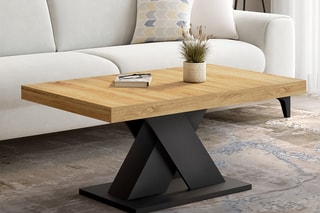 Table basse Alexia - Imitation bois et noir