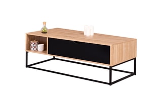 Table basse relevable Manufacture - Noir et imitation bois