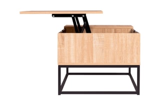 Table basse relevable Manufacture - Noir et imitation bois
