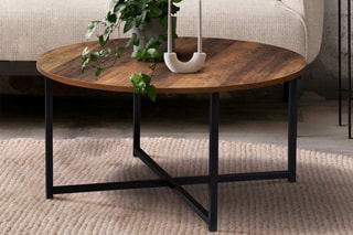 Table basse Elize - Noir et imitation bois