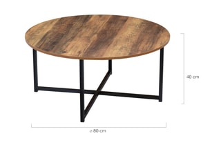 Table basse Elize - Noir et imitation bois