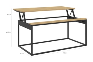 Table basse Memphis - 90 x 48 x 40,5/53,5 cm