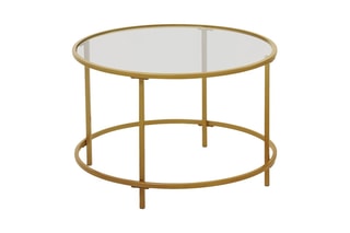 Table basse ronde en verre Siena - 70 x 45,5 x 70 cm