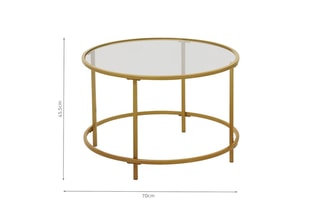 Table basse ronde en verre Siena - 70 x 45,5 x 70 cm