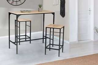 Table de bar et 2 tabourets de bar Pharell - 95 x 45 x 95 cm et 32 x 32 x 67 cm