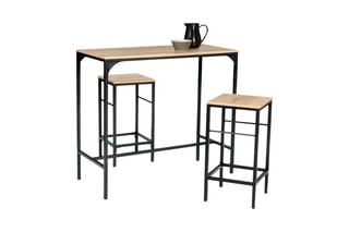 Table de bar et 2 tabourets de bar Pharell - 95 x 45 x 95 cm et 32 x 32 x 67 cm
