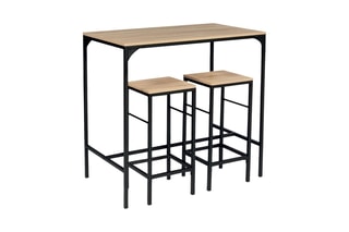 Table de bar et 2 tabourets de bar Pharell - 95 x 45 x 95 cm et 32 x 32 x 67 cm