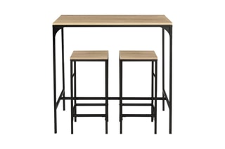 Table de bar et 2 tabourets de bar Pharell - 95 x 45 x 95 cm et 32 x 32 x 67 cm