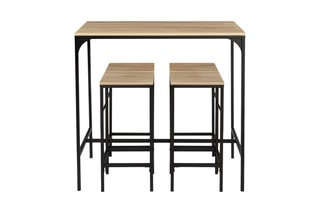 Table de bar et 4 tabourets de bar Pharell - 100 x 60 x 95 cm et 32 x 32 x 67 cm