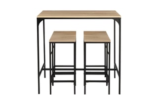 Table de bar et 4 tabourets de bar Pharell - 100 x 60 x 95 cm et 32 x 32 x 67 cm