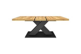 Table à manger extensible Alexia - Imitation bois et noir
