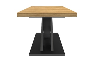 Table à manger extensible Alexia - Imitation bois et noir