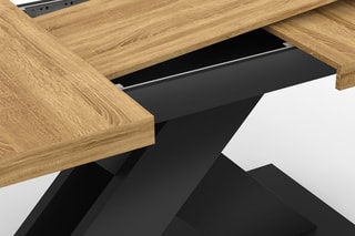 Table à manger extensible Alexia - Imitation bois et noir