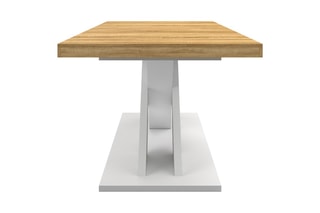 Table à manger extensible Alexia - Imitation bois et blanc