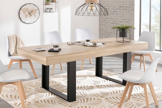 Table Brixton - Imitation bois et noir