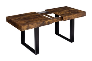 Table extensible Brixton - Imitation bois vieilli et noir