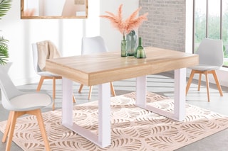 Table extensible Brixton - Imitation bois et blanc