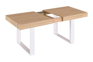 Table extensible Brixton - Imitation bois et blanc