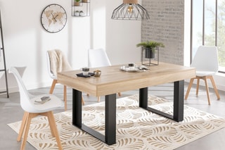 Table extensible Budapest - Imitation bois et noir
