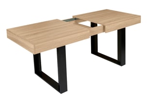 Table extensible Budapest - Imitation bois et noir