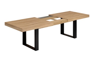 Table extensible Brixton - Imitation bois et noir