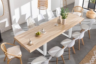 Table extensible Brixton - Imitation bois et blanc