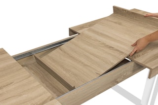 Table extensible Brixton - Imitation bois et blanc