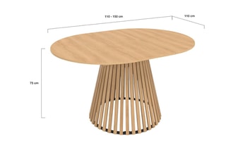 Table à manger extensible Camélia - 110/150 x 75 x 110 cm