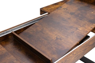 Table repas extensible Brixton - Imitation bois et noir
