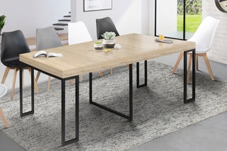 Table extensible Manufacture - Imitation bois et noir