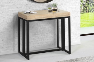 Table extensible Manufacture - Imitation bois et noir