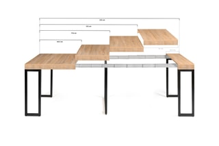 Table extensible Manufacture - Imitation bois et noir