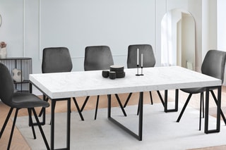 Table extensible Glam - Blanc et noir
