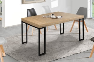 Table extensible Manufacture - Naturel et noir