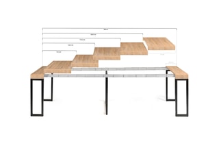 Table extensible Manufacture - Noir et imitation bois