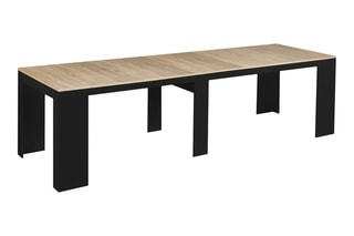 Table à manger extensible Nora - Imitation bois et noir