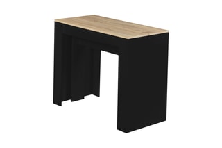 Table à manger extensible Nora - Imitation bois et noir