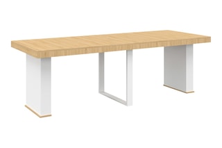 Table à manger extensible Tania - Imitation bois et blanc