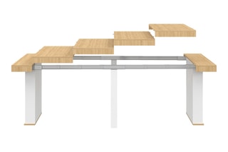 Table à manger extensible Tania - Imitation bois et blanc