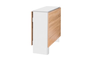 Table console pliable Edi - Imitation bois et blanc