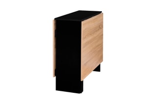 Table console pliable Edi - Imitation bois et noir