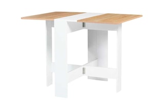 Table console pliable Edi - Imitation bois et blanc