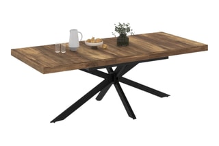 Table à manger extensible Eliza - Imitation bois et noir